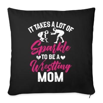 Wrestling Mom Wrestler Women Fighter - Sofakissen mit Füllung 45 x 45 cm - Schwarz - Vorne