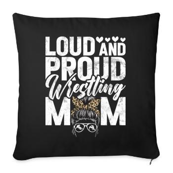 Wrestling Mom Wrestler Women Fighter - Sofakissen mit Füllung 45 x 45 cm - Schwarz - Vorne
