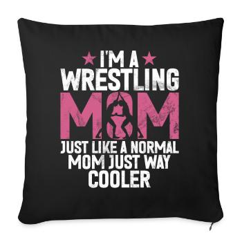 Wrestling Mom Wrestler Women Fighter - Sofakissen mit Füllung 45 x 45 cm - Schwarz - Vorne