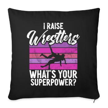 Wrestling Mom Wrestler Women Fighter - Sofakissen mit Füllung 45 x 45 cm - Schwarz - Vorne