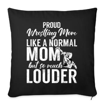 Lutte Maman Lutteuse Femmes Combattante - Coussin et housse de 45 x 45 cm - noir - Devant