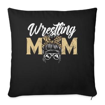 Wrestling Mom Wrestler Women Fighter - Sofakissen mit Füllung 45 x 45 cm - Schwarz - Vorne