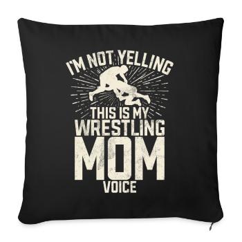 Lutte Maman Lutteuse Femmes Combattante - Coussin et housse de 45 x 45 cm - noir - Devant