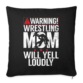 Wrestling Mom Wrestler Women Fighter - Sofakissen mit Füllung 45 x 45 cm - Schwarz - Vorne