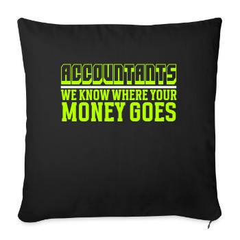 Secrétaire Comptable des Comptables Comptabilité - Coussin et housse de 45 x 45 cm - noir - Devant