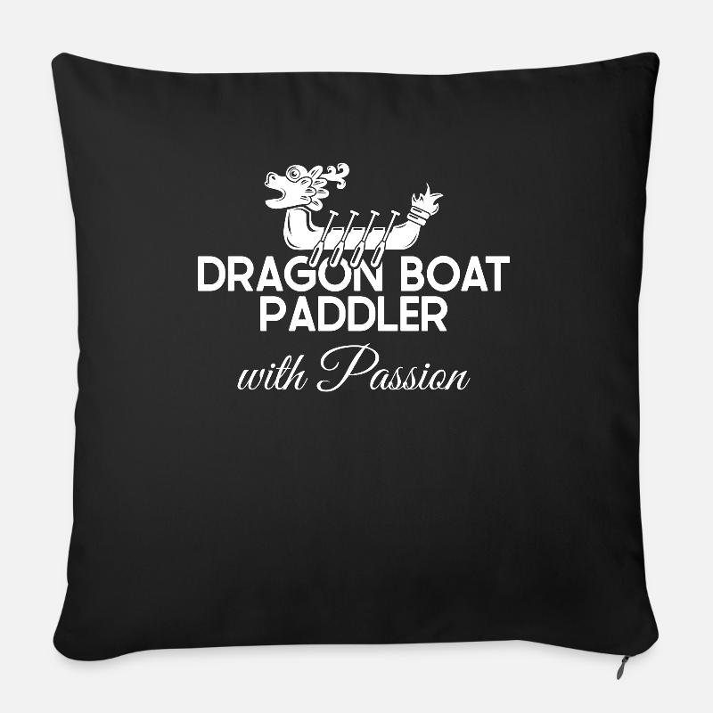 Drachenboot-Paddler mit Leidenschaft Paddler Trommler - Sofakissen mit Füllung 45 x 45 cm - Schwarz