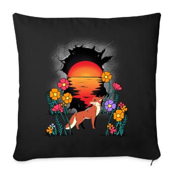 Nature Renard Renards Conte de fées Conte de fées Personnage Enfants - Coussin et housse de 45 x 45 cm - noir - Devant
