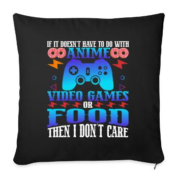 Anime Video Games or Food Manga Otaku Japanese - Sofa pillow with filling 45cm x 45cm - black - Front