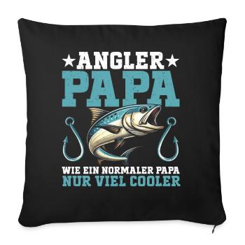 Angler Dad Fishing Rod Funny Father's Day Fisherman - Sofa pillow with filling 45cm x 45cm - black - Front