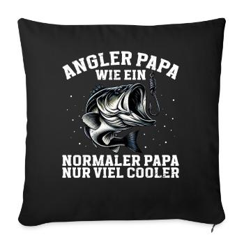 Angler Dad Fishing Rod Funny Father's Day Fisherman - Sofa pillow with filling 45cm x 45cm - black - Front