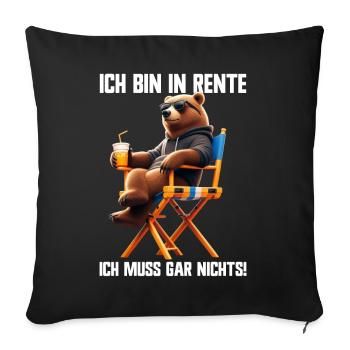 I'm retired I don't have to do anything Teddy Bear - Sofa pillow with filling 45cm x 45cm - black - Front