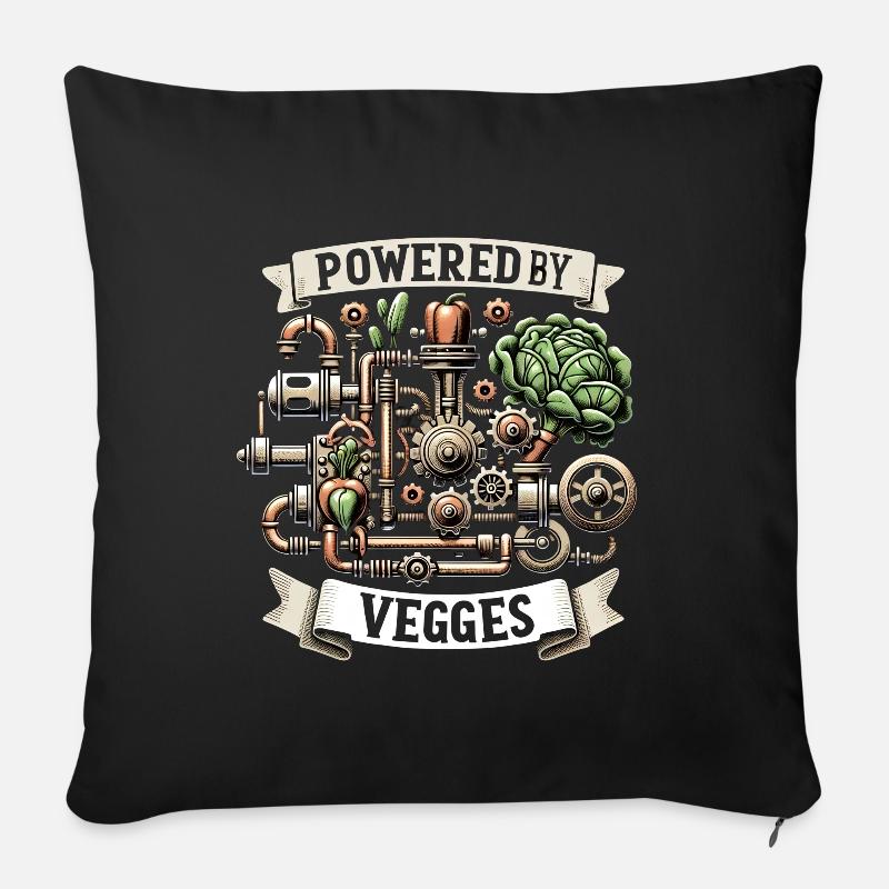 Veganer Vegetarier Steampunk Gemüse Geschenk - Sofakissen mit Füllung 45 x 45 cm - Schwarz