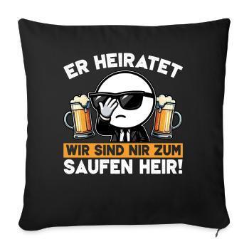 Le marié Funny EVJ - Coussin et housse de 45 x 45 cm - noir - Devant