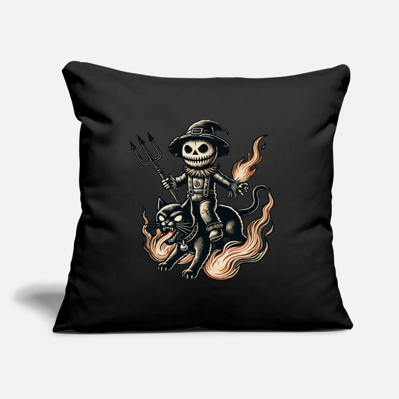 diCreepy Devil Cat Dark Cats Design Coussin et housse de 45 x 45 cm