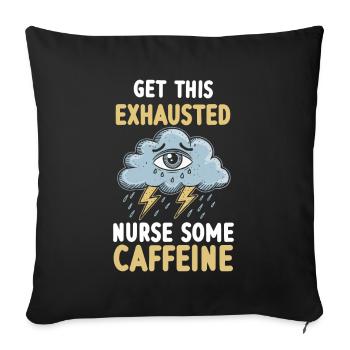 Exhaustion and burnout in overworked people - Sofa pillow with filling 45cm x 45cm - black - Front