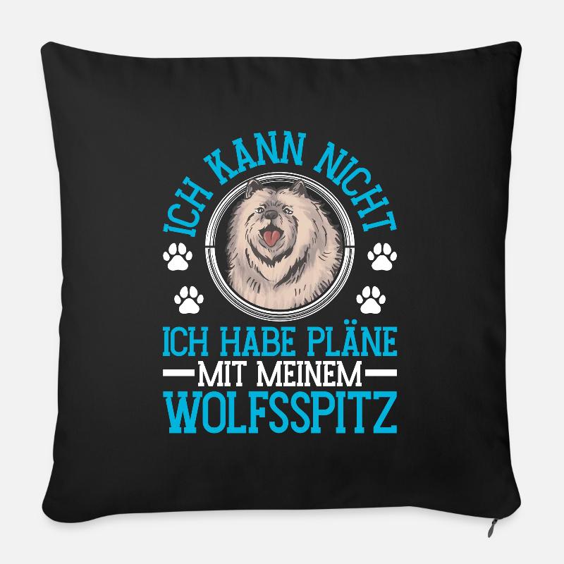 Plans Wolfspitz avec mon Keeshond - Coussin et housse de 45 x 45 cm - noir