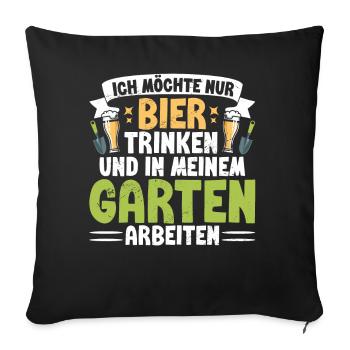 Biergarten Jardinage Jardinage Jardinier Jardinier - Coussin et housse de 45 x 45 cm - noir - Devant