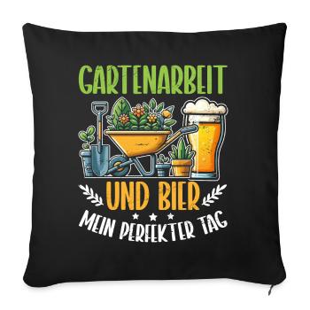 Jardinage de jardins de bière jardins jardiniers - Coussin et housse de 45 x 45 cm - noir - Devant