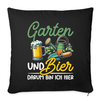 Jardinage de jardins de bière jardins jardiniers - Coussin et housse de 45 x 45 cm - noir - Devant