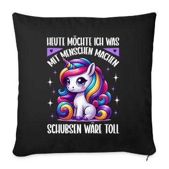 Today I want to do something with people Push - Sofa pillow with filling 45cm x 45cm - black - Front