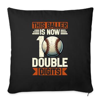 Two-Digit Birthday Decorations Boy 10 - Sofa pillow with filling 45cm x 45cm - black - Front