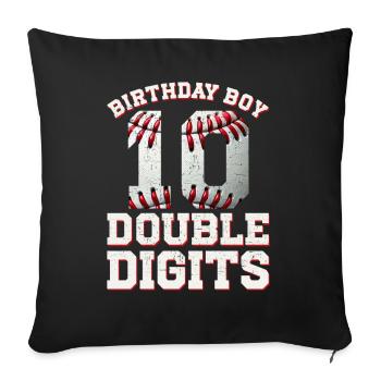 Two-Digit Birthday Decorations Boy 10 - Sofa pillow with filling 45cm x 45cm - black - Front