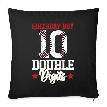 Two-Digit Birthday Decorations Boy 10 - Sofa pillow with filling 45cm x 45cm - black - Front