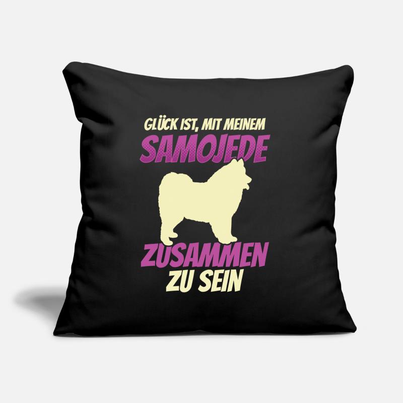 Bei meinem Samojede sein Samojedenspitz Samojede Sofakissen mit Füllung 45 x 45 cm