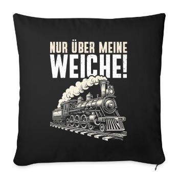Railway Model Railway Steam Locomotive Trains - Sofa pillow with filling 45cm x 45cm - black - Front