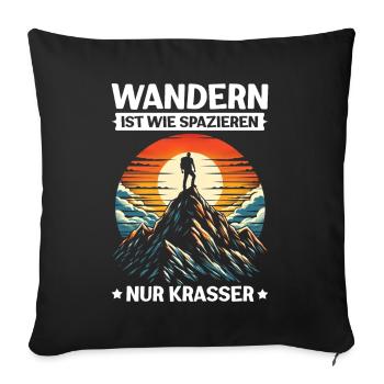 Mountains Nature Mountaineering Alps Climbing Hiking - Sofa pillow with filling 45cm x 45cm - black - Front