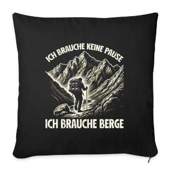 Mountains Nature Mountaineering Alps Climbing Hiking - Sofa pillow with filling 45cm x 45cm - black - Front