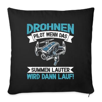 Drohne Pilot Quadrocopter Fliegen Quadcopter - Sofakissen mit Füllung 45 x 45 cm - Schwarz - Vorne