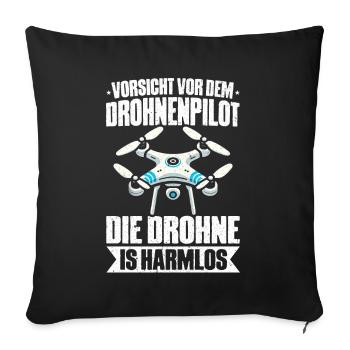 Drohne Pilot Quadrocopter Fliegen Quadcopter - Sofakissen mit Füllung 45 x 45 cm - Schwarz - Vorne