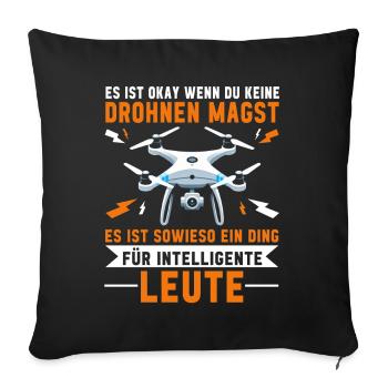 Drohne Pilot Quadrocopter Fliegen Quadcopter - Sofakissen mit Füllung 45 x 45 cm - Schwarz - Vorne