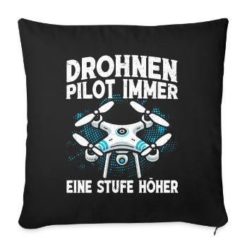 Pilote de drone quadricoptère Quadricoptère volant - Coussin et housse de 45 x 45 cm - noir - Devant