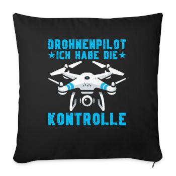 Drohne Pilot Quadrocopter Fliegen Quadcopter - Sofakissen mit Füllung 45 x 45 cm - Schwarz - Vorne