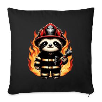 Sloth Firefighter Fire Brigade Professional Fire Brigade - Sofa pillow with filling 45cm x 45cm - black - Front