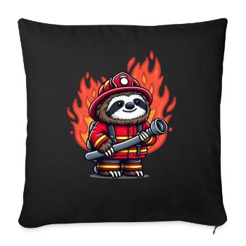 Sloth Firefighter Fire Brigade Professional Fire Brigade - Sofa pillow with filling 45cm x 45cm - black - Front