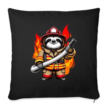 Sloth Firefighter Fire Brigade Professional Fire Brigade - Sofa pillow with filling 45cm x 45cm - black - Front