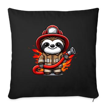 Sloth Firefighter Fire Brigade Professional Fire Brigade - Sofa pillow with filling 45cm x 45cm - black - Front