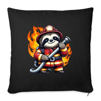 Sloth Firefighter Fire Brigade Professional Fire Brigade - Sofa pillow with filling 45cm x 45cm - black - Front