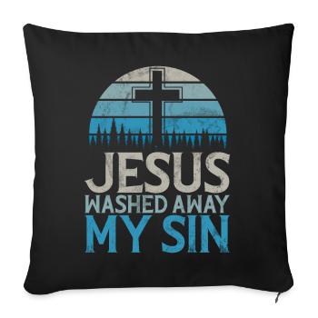 Baptême Baptisé Chrétien Jésus Dieu - Bible - Coussin et housse de 45 x 45 cm - noir - Devant