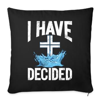 Baptême Baptisé Chrétien Jésus Dieu - Bible - Coussin et housse de 45 x 45 cm - noir - Devant