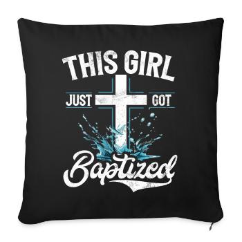 Taufe Getaufte Christliche Jesusgott -Bibel - Sofakissen mit Füllung 45 x 45 cm - Schwarz - Vorne