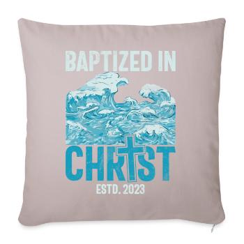 Taufe Getaufte Christliche Jesusgott -Bibel - Sofakissen mit Füllung 45 x 45 cm - helles Taupe - Vorne