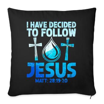 Baptême Baptisé Chrétien Jésus Dieu - Bible - Coussin et housse de 45 x 45 cm - noir - Devant