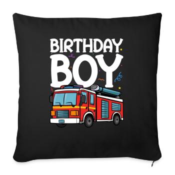 Anniversaire Garçon Pompier Anniversaire Garçon - Coussin et housse de 45 x 45 cm - noir - Devant