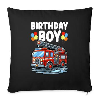 Anniversaire Garçon Pompier Anniversaire Garçon - Coussin et housse de 45 x 45 cm - noir - Devant