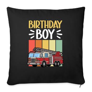 Birthday Boy Firefighter Birthday Boy - Sofa pillow with filling 45cm x 45cm - black - Front