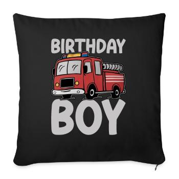 Anniversaire Garçon Pompier Anniversaire Garçon - Coussin et housse de 45 x 45 cm - noir - Devant